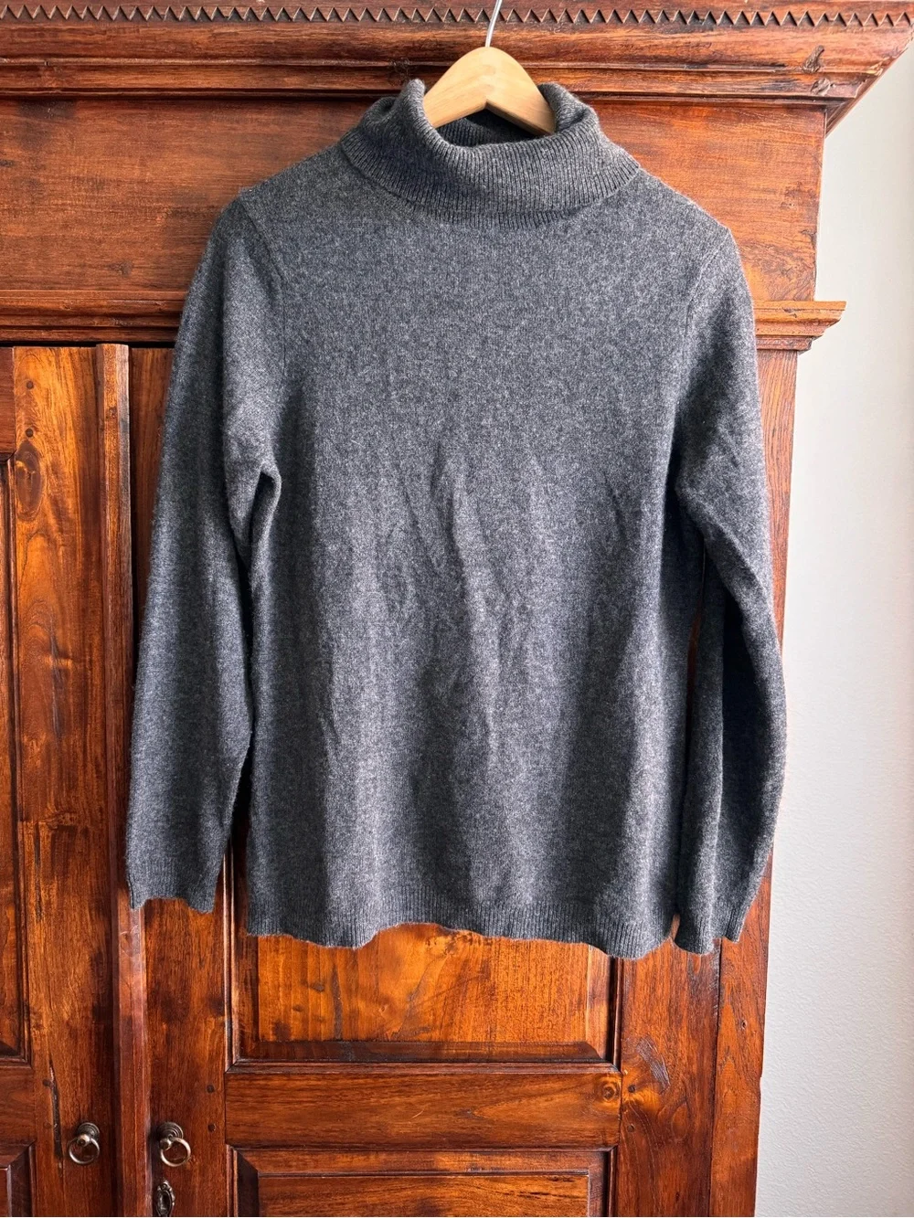 Cashmere Charter Club Luxury Gray Turtleneck Sweater Large